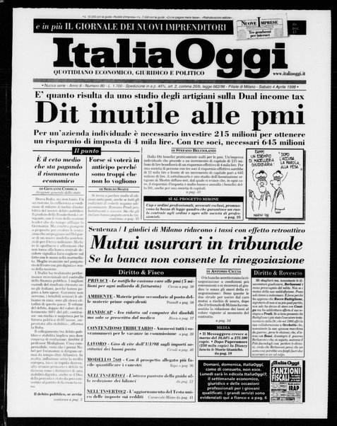 Italia oggi : quotidiano di economia finanza e politica